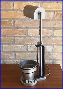 Von Nessen Miller Machine Age Art Deco Vtg Modern Metal Desk Table Lamp Planter