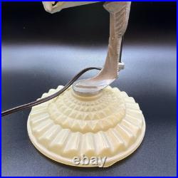 Vtg 1940s Art Deco Glass Heart Shaped Accent Lamp A. F. Klingsberg