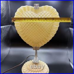 Vtg 1940s Art Deco Glass Heart Shaped Accent Lamp A. F. Klingsberg