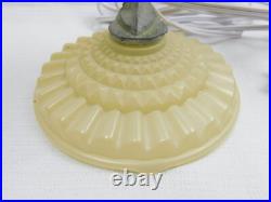 Vtg 1940s Art Deco Glass Heart Shaped Accent Lamp A. F. Klingsberg Chip On Edge