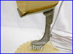 Vtg 1940s Art Deco Glass Heart Shaped Accent Lamp A. F. Klingsberg Chip On Edge