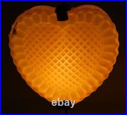 Vtg 1940s Art Deco Glass Heart Shaped Accent Lamp A. F. Klingsberg Chip On Edge