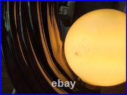 Vtg 1980's Art Deco Lamp Black Ceramic Woman's Face Hair Waterfall Sculpture