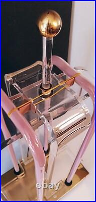 Vtg 80s Postmodern Large Retro Pop Art Deco Lucite Sculpture Neon Lamp Geometric