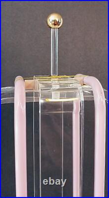 Vtg 80s Postmodern Large Retro Pop Art Deco Lucite Sculpture Neon Lamp Geometric