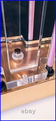 Vtg 80s Postmodern Large Retro Pop Art Deco Lucite Sculpture Neon Lamp Geometric