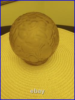 Vtg ART DECO Egyptian Revival Bronzed Spelter Figural Lamp With Globe Brain Shade