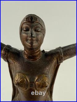Vtg Art Deco Bronze Woman Dancer LAMP parts repair statue