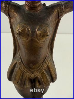 Vtg Art Deco Bronze Woman Dancer LAMP parts repair statue