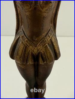 Vtg Art Deco Bronze Woman Dancer LAMP parts repair statue