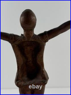 Vtg Art Deco Bronze Woman Dancer LAMP parts repair statue