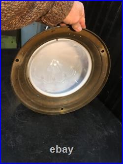 Vtg Art Deco Frost Glass Light Shade Cameo Glass Pastel Shade 12IN Ceiling Shade