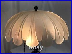 Vtg Art Deco Frosted Glass LAMP SHADE for Hanging Pendant Semi Flush Ceiling 15