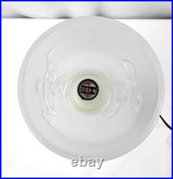 Vtg Art Deco Frosted Glass Lalique Type Table Lamp Woman Harvesting & Dancing