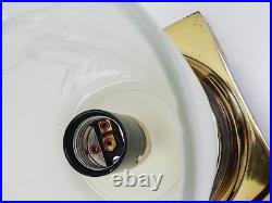 Vtg Art Deco Frosted Glass Lalique Type Table Lamp Woman Harvesting & Dancing