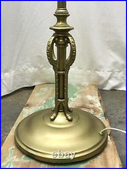 Vtg Art Deco Gold Torchiere Floor Lamp Mid Century Hollywood Regency (No Shade)