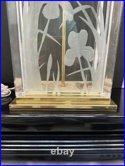 Vtg. Art Deco Hollywood Regency Frederick Raymond Etched Floral Table Lamp