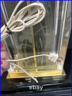 Vtg. Art Deco Hollywood Regency Frederick Raymond Etched Floral Table Lamp