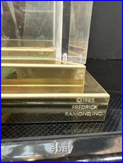 Vtg. Art Deco Hollywood Regency Frederick Raymond Etched Floral Table Lamp