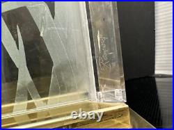 Vtg. Art Deco Hollywood Regency Frederick Raymond Etched Floral Table Lamp