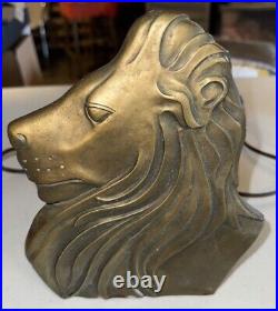 Vtg Art Deco Nouveau Style Hollywood Regency Lion Lamp