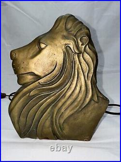 Vtg Art Deco Nouveau Style Hollywood Regency Lion Lamp