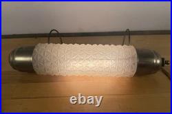 Vtg Art Deco Pair TORPEDO GLASS LAMPS BED Headboard LIGHT Bullet Skyscrapers
