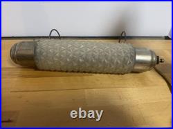 Vtg Art Deco Pair TORPEDO GLASS LAMPS BED Headboard LIGHT Bullet Skyscrapers