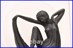 Vtg Art Deco Style Dancer Nude Women Nymph Figural Accent Table Lamp 15 Resin