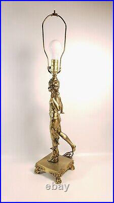 Vtg BRASS ART DECO 29 Solid Brass Women Figure- Leviton