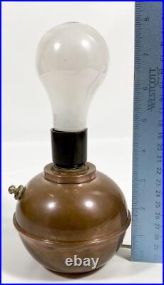 Vtg CHASE Copper GLOW Lamp Light Ruth Gerth Orb Art Deco 1931 Antique Rare WORKS