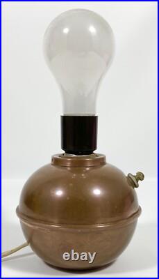 Vtg CHASE Copper GLOW Lamp Light Ruth Gerth Orb Art Deco 1931 Antique Rare WORKS