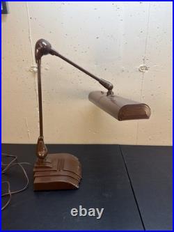 Vtg Flexo Art Deco MCM Metal Drafting Desk Lamp Industrial Articulating Swivel