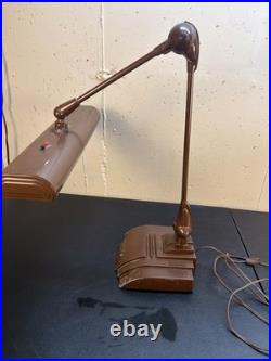 Vtg Flexo Art Deco MCM Metal Drafting Desk Lamp Industrial Articulating Swivel