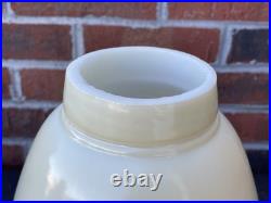 Vtg Glass Torchiere Lamp Shade Art Deco Mid Mod Ivory Cream Leaf, 3 1/2 Fitter