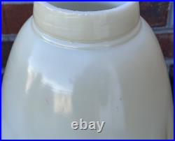 Vtg Glass Torchiere Lamp Shade Art Deco Mid Mod Ivory Cream Leaf, 3 1/2 Fitter