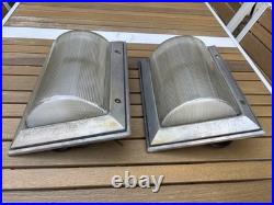 Vtg Holophane MCM Art Deco Ceiling Wall Sconce Lamp Light Industrial Chrome