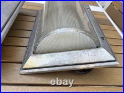 Vtg Holophane MCM Art Deco Ceiling Wall Sconce Lamp Light Industrial Chrome