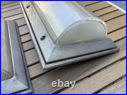 Vtg Holophane MCM Art Deco Ceiling Wall Sconce Lamp Light Industrial Chrome