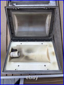 Vtg Holophane MCM Art Deco Ceiling Wall Sconce Lamp Light Industrial Chrome