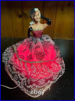 Vtg Lady Half Doll Lamp Art Deco Marilyn Monroe table lamp Glowing Dress