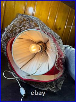 Vtg Lady Half Doll Lamp Art Deco Marilyn Monroe table lamp Glowing Dress