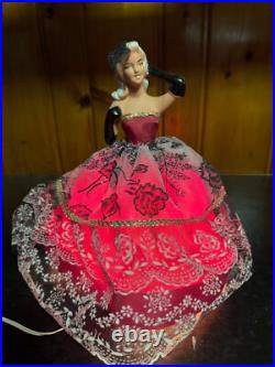 Vtg Lady Half Doll Lamp Art Deco Marilyn Monroe table lamp Glowing Dress