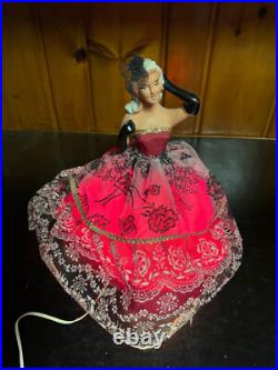 Vtg Lady Half Doll Lamp Art Deco Marilyn Monroe table lamp Glowing Dress