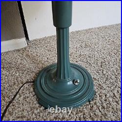 Vtg Lamp Sight Light Corp. Art Deco Flying Saucer USA Mid Century Green Works