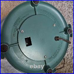 Vtg Lamp Sight Light Corp. Art Deco Flying Saucer USA Mid Century Green Works