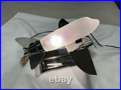Vtg Sarsaparilla Art Deco Chrome Airplane Lamp Frosted Glass Excellent Cond