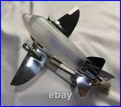 Vtg Sarsaparilla Art Deco Chrome Airplane Lamp Frosted Glass Excellent Cond