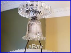Vtg Stunning Art Deco Ceiling Lamp Fixture Glass Chandelier Light 1940