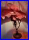 Vtg_Woman_Lady_Profile_Metal_Lamp_Mesh_Pink_Hat_Shaped_Shade_22_Tall_Art_Deco_01_xc